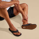 OluKai Mens Maha Sandals - Black / Black