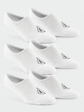 Volcom Mens Stones No Show Sock 3 Pack - White