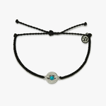 Pura Vida Gemstone Eye Coin Charm Bracelet ~ Black