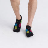Saxx Mens Whole Package Low Show Socks - Pineapple Flip/Black