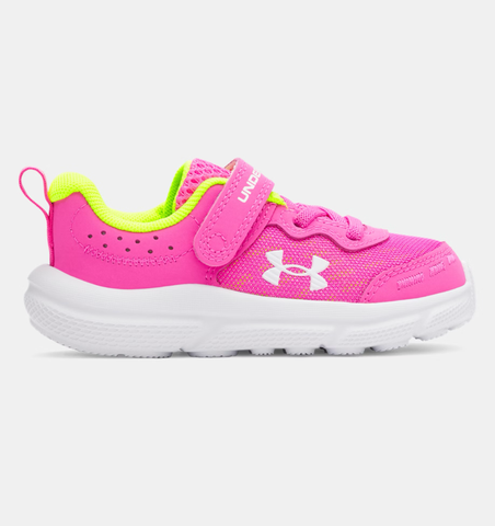 Under Armour Girls' Infant UA Assert 10 AC Running Shoes - Rebel Pink / High Vis Yellow / White - 652