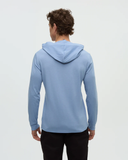 Tentree Men's TreeBlend Baker Hooded Longsleeve T-Shirt - Lakeside Blue Heather