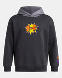 Under Armour Boys' Rival Fleece Graphics Hoodie - Anthracite / Titan Gray / Outrageous Orange - 016