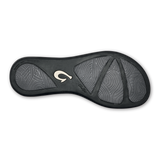 OluKai Womens 'Aukai Leather Sandals - Black / Black