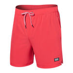 Saxx Mens Oh Buoy Stretch Volley 5" Swim Short - Hibiscus