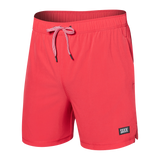 Saxx Mens Oh Buoy Stretch Volley 5" Swim Short - Hibiscus