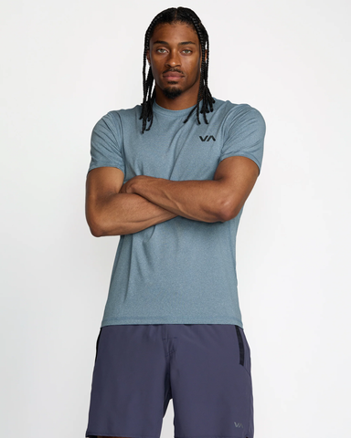 RVCA Mens Sport Vent SS Tee - Vintage Navy Heather