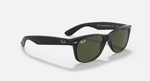 Ray-Ban New Wayfarer Sunglasses - Rubber Black W/ G-15 Green