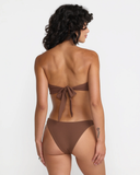 RVCA Womens Crinkle Tie Banseau Bikini Top - Chocolate
