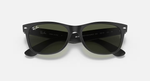 Ray-Ban New Wayfarer Sunglasses - Rubber Black W/ G-15 Green