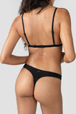 Huha Women's Low Profile Thong Mineral Undies - Black