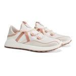 OluKai Womens Kawela Breathable Golf Shoes - Bright White / Soft Pink