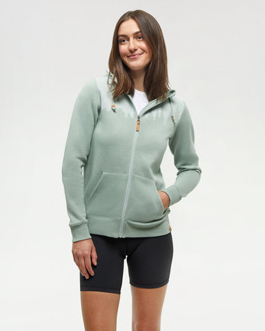 Tentree Womens Juniper Zip Hoodie - Oasis Heather / White