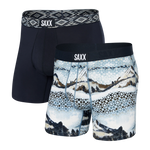 Saxx Vibe 2-Pack Underwear - Foggy Mountains/Dark Ink Asher Waistband