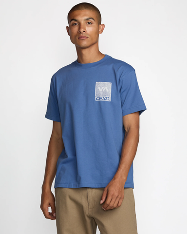 RVCA Mens Print SS Tee - Federal Blue