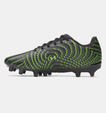Under Armour Youth UA Shadow Select 4 FG Jr. Soccer Cleats - Black / Titan Gray / Hyper Green - 001