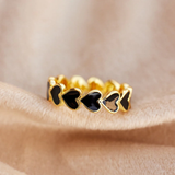 Pura Vida Love Hearts Enamel Ring ~ Gold