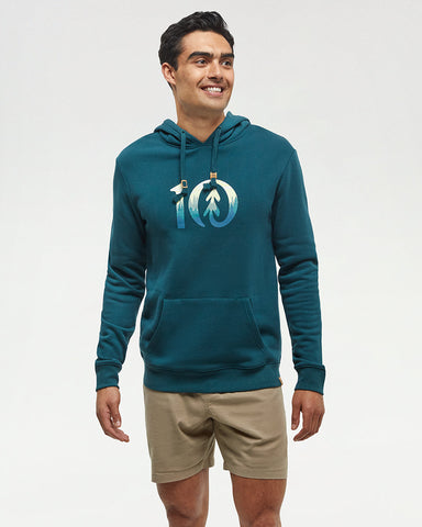 Tentree Mens Cloudy Forest Ten Hoodie - Jasper Oasis