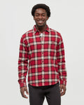 Tentree Mens Forest Flannel Shirt - Crimson / Arbutus Plaid