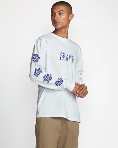 RVCA Mens Barbarose Long Sleeve - White