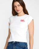 RVCA Women's Ribbed Slim Tee - Vintage White