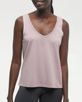 Tentree Womens Kinney TreeBlend Double V-Neck Tank - Vintage Mauve Heather