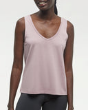 Tentree Womens Kinney TreeBlend Double V-Neck Tank - Vintage Mauve Heather
