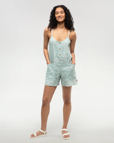 Tentree Women's Hemp Laurel Romper - Oasis Peony