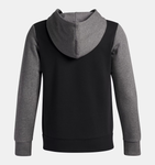 Under Armour Boys' Rival Fleece Colourblock Graphic Hoodie - Black / Castlerock Light Heather - 001