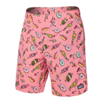 Saxx Mens Go Coastal Classic Volley 7" Swim Short - I'll Try anything - Flamingo