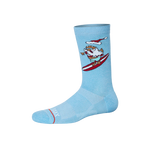 Saxx Mens Whole Package Crew Socks - Surfs Up/Sky Blue Heather