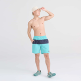 Saxx Mens Oh Buoy Stretch Volley 7" Swim Short - Turquoise - India Ink