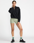 RVCA Womens Recess Half Zip Crew - Black