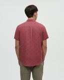 Tentree Mens Bike Around Mancos Collar Shirt Sleeve Shirt - Rosewood / Bike Around