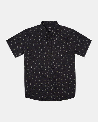 RVCA Mens Thatll Do Print Short Sleeve Shirt
