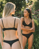 Huha Women's Seamless Low-Mid Rise Thong Mineral Undies - Black