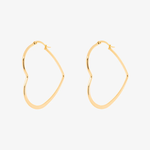 Pura Vida Oversized Heart Hoop Earrings ~ Gold