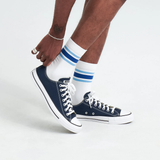 Saxx Mens Whole Package Crew Socks - Athletic Stripe/White