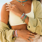 Pura Vida Tropical Breeze Stretch Bracelet ~ Silver