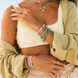 Pura Vida Tropical Breeze Stretch Bracelet ~ Silver