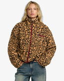 RVCA Womens Oh Hush Sherpa jacket - Ochre