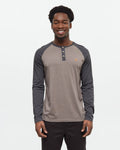 Tentree Mens Baker TreeBlend Classic Longsleeve - Falcon Heather Meteorite Black Heather