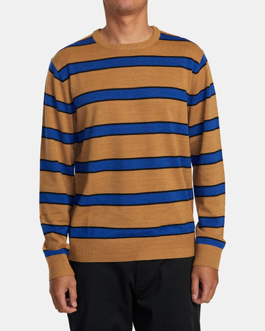 RVCA Mens Alex Stripe Crew Sweater