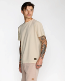 RVCA Mens Midweight Label Short Sleeve Tee - Ceramic