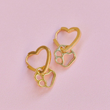 Pura Vida Paw Heart Hoop Earrings ~ Gold