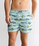 Saxx Mens Oh Buoy Stretch Volley 5" Swim Short - Pool Shark - Sea Glass