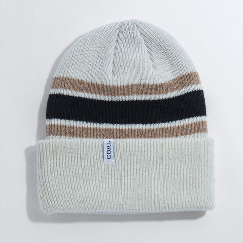 Coal The Haines Recycled Wool Beanie - Off White/Black