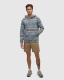 Tentree Mens Woodrow Brushed Cotton Hoodie - Graphite Multi Stripe