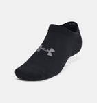 Under Armour Unisex UA Essential 6-Pack No-Show Socks - Black / Castlerock