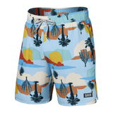 Saxx Mens Oh Buoy Stretch Volley 7" Swim Short - Baja Bound - Chambray Multi
